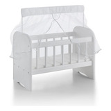 Berço Para Boneca Ninar Com Enxoval Branco Sonno Baby