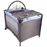 Berço Portátil Infantil Joly Baby Style Com Mosquiteiro Barra De Brinquedos Trocador E Bolsa Seguro Confortável E Compacto INMETRO Azul 