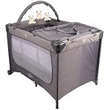 Berço Portátil Infantil Joly Baby Style Com Mosquiteiro Barra De Brinquedos Trocador E Bolsa Seguro Confortável E Compacto INMETRO Cinza 