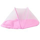 Berço Portátil Ninho Mosquiteiro Para Bebê Acolchoado Bercinho Baby Dormir Sleep Modelo Premium Confortável -Rosa Boleado-