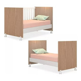 Berço Que Vira Mini Cama Doce Sonho Carvalho branco Qmovi