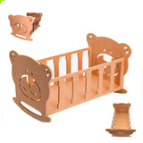 Berço Ursinhos Carinhosos De Boneca Bebê Reborn Ninar Cor Mdf Cru