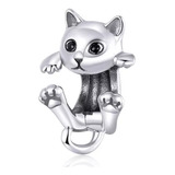 Berloque Separador Gato Gatinho Prata Legítima 925
