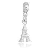 Berloque Torre Eiffel Paris Banhado A Prata 925 Premium