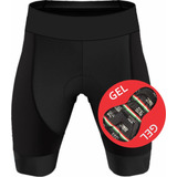 Bermuda Ciclismo Feminino Confortável Preta Short De Gel Uv