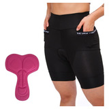 Bermuda Ciclista Feminina Forro Com 2 Bolsos Short Bike