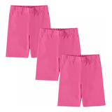 Bermuda Ciclista Infantil Feminina Kit 3 Verão Cores Malwee