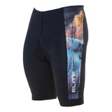 Bermuda Elite Preto Colorido Bike Mtb Ciclista Pedalada