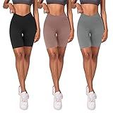 Bermuda Feminina De Ciclista De Cintura Alta YOLIX Bermuda De Ioga Elástica Com Controle De Barriga De 20 Cm Para Treino Treino Corrida Black Complexion Light Grey Plus Size
