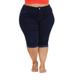 Bermuda Feminina Jeans Plus Size Com