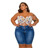 Bermuda Feminina Jeans Plus Size Com