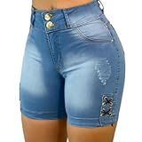 Bermuda Feminina Short Jeans Destroyed Cintura Alta 46 