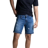 Bermuda Jeans Barra Desconstruida Sawary