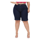 Bermuda Jeans Ciclista Feminina Plus Size