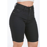 Bermuda Jeans Feminina Ciclista Cintura Alta Premium