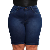 Bermuda Jeans Feminina Ciclista Plus Size
