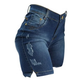 Bermuda Jeans Feminina Meia Coxa Desfiada