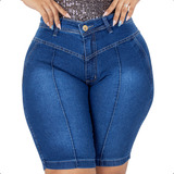 Bermuda Jeans Feminina Plus Size Com