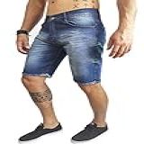 Bermuda Jeans Masculina Barra Desfiada Di