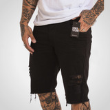 Bermuda Jeans Masculina Rasgada