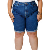 Bermuda Jeans Plus Size Levanta Bumbum