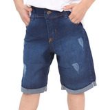 Bermuda Jeans Sarja Infantil Menino Short