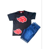 Bermuda Jeans Short Camiseta Infantil Menino