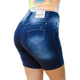 Bermuda Jeans Shorts Feminina Escura