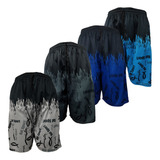 Bermuda Masculina Kit 4 Peças Moletom Flanelado