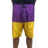 Bermuda Masculina Lakers Nba Roxo Amarelo