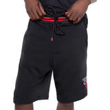 Bermuda Nba Moletom Over Size Chicago Bulls Preta