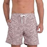 Bermuda Short Casual Estampada UV30 Mash Masculino Adulto Moda Praia Verão 2024 Rose XGG