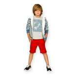 Bermuda Short Jeans Colorido Bebê Menino Infantil Vermelho