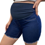 Bermuda Short Jeans Gestante Grávida Maternidade Ajustavel