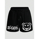 Bermuda Short Moletom Esportivo Urso Emoji