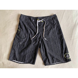 Bermuda Surf Praia Short Volcom Preta Listrada Branca Tam 42