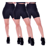 Bermudas Modeladora Feminina Cós Largo Atacado Kit Com 3