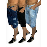 Bermuna Jeans Masculina Kit Com 3