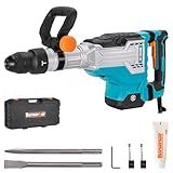 Berserker Martelo De Demolição SDS-Max 1700W 11-3 Kg- Martelo Elétrico Com Fio De 14 Amperes- Disjuntor De Concreto-pavimento Com Estojo De Transporte- Cinzel Plano De Ponta De Touro