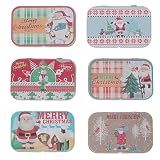 BESPORTBLE 6 Caixas De Doces De Folha De Flandres Natalinas- Caixas De Embrulho Para Presente Em Cores Sortidas- 4-72 X 3-54 X 1-57 Polegadas- Caixas De Armazenamento De Natal Para Doces- Biscoitos-