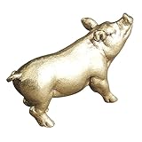BESPORTBLE Bandeja De Porquinho De Latão Decoração Retrô Decoração De Casa Ornamento De Decoração De Bolo Estátua De Porco Da Sorte Escultura De Porco Mini Porco De Latão Mesa Adorno De