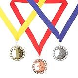 BESPORTBLE Medalhas Para Prêmios Para Crianças Medalhas De Premiação Com Fitas 1 2 3 Vencedor Medalhas Para Competições Lembrancinhas Esportivas 3 Unidades