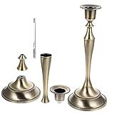 BESTOYARD 2 Unidades Ornamento De Castiçal De Bronze Acessórios De Decoração Para Casa Decoração De Casa Room Decor Menorah Metal Decorar Mesa De Cera Enfeites Banquete Vela Liga De Zinco