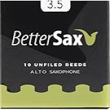 BetterSax Palhetas De Corte De Jazz Para Saxofone Alto - Força 2-5 -pacote Com 10-- Versatilidade Musical Excepcional- Desempenho Consistente E 100- Orgânico