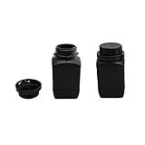 Bettomshin 2 Frascos De Reagente De Boca Larga 75 X 145 X 50 Mm 2 95 X 5 71 X 1 97 Pol WxHxID 500 Ml PE Recipiente De Luz Quadrado Armazenamento De Amostra Sólida De Laboratório Preto Com Tampa Anti Roubo