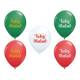 Bexiga Balão Feliz Natal Sortido 50 Unidades 9 Polegadas