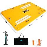 BEYOND MARINA Doca Flutuante Inflável Plataforma Flutuante De água Base Flutuante Para Lago Piscina Oceano Bolsa De Transporte Kit De Reparo Superfície Antiderrapante De 3 X 2 4 M