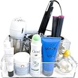 BEZAZZLED Organizador De Ferramentas De Cabelo Secador De Cabelo De Acrílico Transparente E Organizador De Ferramentas De Penteado Suporte De Secador De Cabelo De Bancada De Banheiro Suporte De