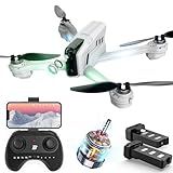 BEZGAR Drone With Camera For Adults 4K RC Quadcopter With Brushless Motor Optical Flow Positioning Auto Hover One Key Start Land 2 Rechargeable Batteries FPV 5G Drones For Adults BD102