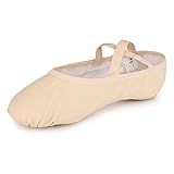 Bezioner Sapatilhas De Balé De Lona Para Meninas E Mulheres Sapatos De Ioga Para Dança Rosa Claro 34